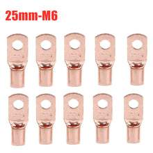 Load image into Gallery viewer, 10/25/50/100pcs Copper Lug Ring Wire Connector Bare Cable Electric Crimp Terminal SC6-6 SC6-8 SC10-6 SC10-8 SC16-6 SC16-8 SC25-6
