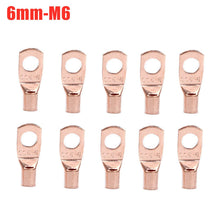 Load image into Gallery viewer, 10/25/50/100pcs Copper Lug Ring Wire Connector Bare Cable Electric Crimp Terminal SC6-6 SC6-8 SC10-6 SC10-8 SC16-6 SC16-8 SC25-6
