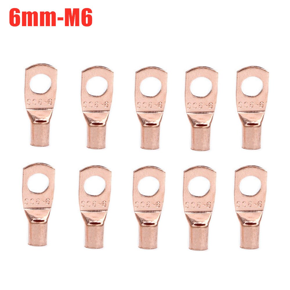 10/25/50/100pcs Copper Lug Ring Wire Connector Bare Cable Electric Crimp Terminal SC6-6 SC6-8 SC10-6 SC10-8 SC16-6 SC16-8 SC25-6