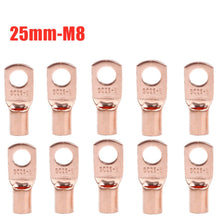 Load image into Gallery viewer, 10/25/50/100pcs Copper Lug Ring Wire Connector Bare Cable Electric Crimp Terminal SC6-6 SC6-8 SC10-6 SC10-8 SC16-6 SC16-8 SC25-6
