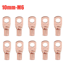 Load image into Gallery viewer, 10/25/50/100pcs Copper Lug Ring Wire Connector Bare Cable Electric Crimp Terminal SC6-6 SC6-8 SC10-6 SC10-8 SC16-6 SC16-8 SC25-6
