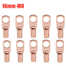 Load image into Gallery viewer, 10/25/50/100pcs Copper Lug Ring Wire Connector Bare Cable Electric Crimp Terminal SC6-6 SC6-8 SC10-6 SC10-8 SC16-6 SC16-8 SC25-6
