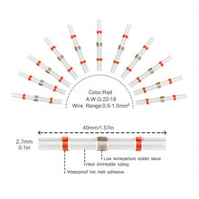 Load image into Gallery viewer, 10/50PCS Heat Shrinkable Wire Connectors SST21 Waterproof Sleeve AWG22-18 Butt Electrical Splice Tinned Solder Seal Terminal
