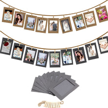 Load image into Gallery viewer, 10 Pcs Combination Paper Frame with Clips DIY Kraft Paper Picture Frame Hanging Wall Photos Album 2M Rope Home Decoration Craft
