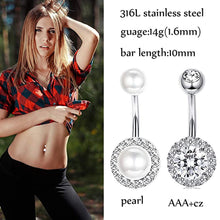 Load image into Gallery viewer, 10 Style  Belly Button Rings for Women Men Stainless Steel Navel Rings CZ Body Piercing Jewery 14G
