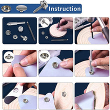 Load image into Gallery viewer, 100/270-Pieces Stainless Steel Marine Grade Canvas and Upholstery Boat Cover Snap Button Fastener Kit with  Setting Tool
