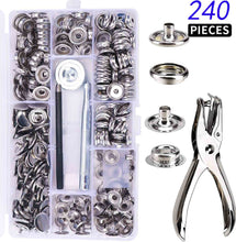 Load image into Gallery viewer, 100/270-Pieces Stainless Steel Marine Grade Canvas and Upholstery Boat Cover Snap Button Fastener Kit with  Setting Tool
