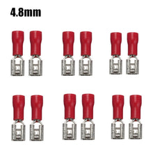 Load image into Gallery viewer, 100/50Pcs 2.8mm 4.8mm 6.3mm Insulated Seal Spade Wire Connector Female Crimping Terminals Electrical Crimp Terminal Set
