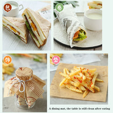 Load image into Gallery viewer, 100 Pieces of Absorbent Paper Sandwiches, Burgers, Fries Fried Food Wrappers Plate Mats Waxed Paper and Baking Paper
