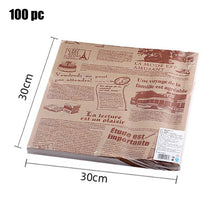 Load image into Gallery viewer, 100 Pieces of Absorbent Paper Sandwiches, Burgers, Fries Fried Food Wrappers Plate Mats Waxed Paper and Baking Paper
