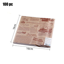 Load image into Gallery viewer, 100 Pieces of Absorbent Paper Sandwiches, Burgers, Fries Fried Food Wrappers Plate Mats Waxed Paper and Baking Paper
