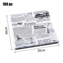 Load image into Gallery viewer, 100 Pieces of Absorbent Paper Sandwiches, Burgers, Fries Fried Food Wrappers Plate Mats Waxed Paper and Baking Paper
