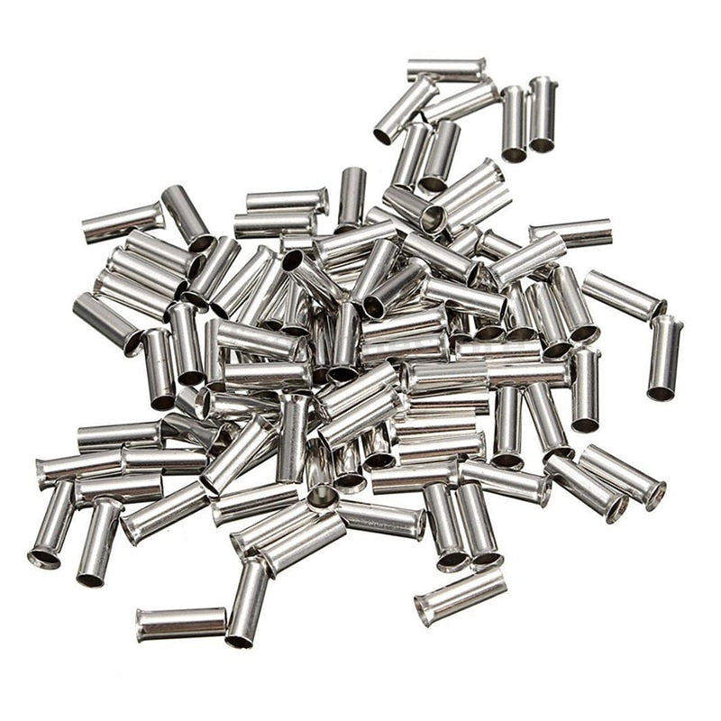 100PCS Non-Insulated Wire Connector Ferrules Electrical Cable Terminal Copper Bare Tinned Crimp Terminal 0.5mm2-16mm2 22-10 AWG