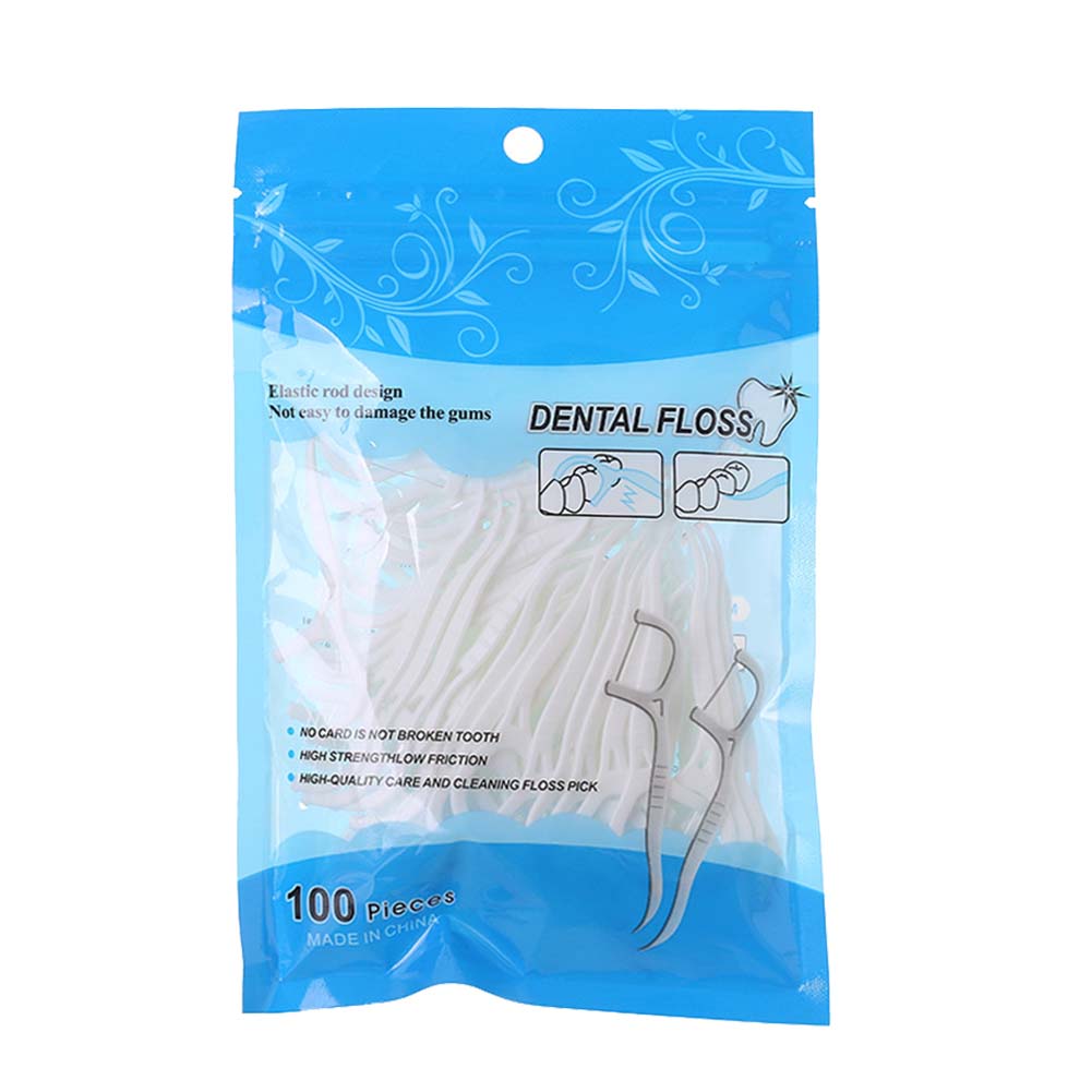 100Pcs Dental Floss Flosser Picks Toothpicks Teeth Stick Tooth Cleaning Interdental Brush Dental Floss Pick Oral Hygiene Care 0ral irrigator