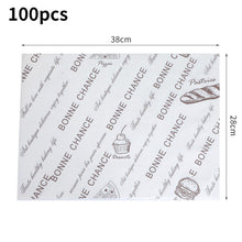 Load image into Gallery viewer, 100pcs Oilproof Wax Paper Cake Bread Food Wrapper Disposable Burger Fries Baking Wax Paper Dinner Plate Greaseproof Pad Paper
