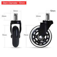 Load image into Gallery viewer, 5PCS NAIERDI 3&quot; Universal Mute Wheel Office Chair Caster Replacement 60KG Swivel Rubber Soft Safe Rollers Furniture Hardware
