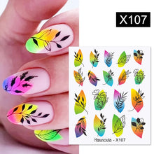 Load image into Gallery viewer, 1 Sheet Nail Water Decals Transfer Lavender Spring Flower Leaves Nail Art Stickers Nail Art Manicure DIY
