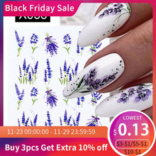 Load image into Gallery viewer, 1 Sheet Nail Water Decals Transfer Lavender Spring Flower Leaves Nail Art Stickers Nail Art Manicure DIY
