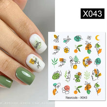 Load image into Gallery viewer, 1 Sheet Nail Water Decals Transfer Lavender Spring Flower Leaves Nail Art Stickers Nail Art Manicure DIY
