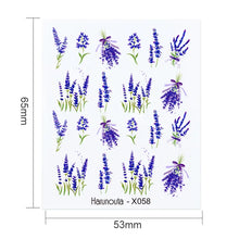 Load image into Gallery viewer, 1 Sheet Nail Water Decals Transfer Lavender Spring Flower Leaves Nail Art Stickers Nail Art Manicure DIY
