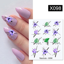 Load image into Gallery viewer, 1 Sheet Nail Water Decals Transfer Lavender Spring Flower Leaves Nail Art Stickers Nail Art Manicure DIY
