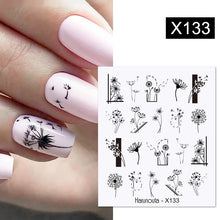 Load image into Gallery viewer, 1 Sheet Nail Water Decals Transfer Lavender Spring Flower Leaves Nail Art Stickers Nail Art Manicure DIY
