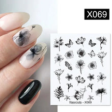 Load image into Gallery viewer, 1 Sheet Nail Water Decals Transfer Lavender Spring Flower Leaves Nail Art Stickers Nail Art Manicure DIY
