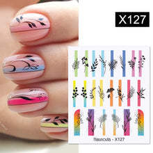 Load image into Gallery viewer, 1 Sheet Nail Water Decals Transfer Lavender Spring Flower Leaves Nail Art Stickers Nail Art Manicure DIY
