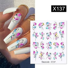 Load image into Gallery viewer, 1 Sheet Nail Water Decals Transfer Lavender Spring Flower Leaves Nail Art Stickers Nail Art Manicure DIY
