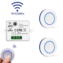 Load image into Gallery viewer, Mini Light Switch Round Wireless Panel Switch Remote Control 10A Relay  Receiver RF 433Mhz Module Transmitter For Bedroom
