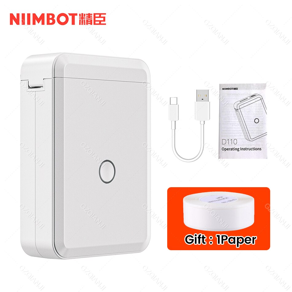 D110 Label Maker Machine Mini Pocket Thermal Label Printer All in One DIY Date Sticker for Android iOS Office Home Use