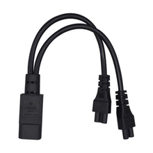 Load image into Gallery viewer, 0.3M/0.9FT IEC320 C14 TO 2*C5 power cable cord,C14 3 prong male to double 3 hole C5 female Adapter Cable
