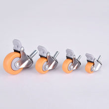 Load image into Gallery viewer, 1/1.25/1.5/2 Inch Furniture Casters Wheels  Orange Swivel Castor Trolley  Rubber
