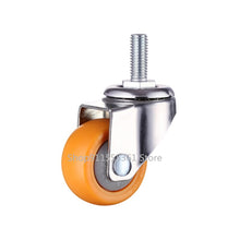 Load image into Gallery viewer, 1/1.25/1.5/2 Inch Furniture Casters Wheels  Orange Swivel Castor Trolley  Rubber
