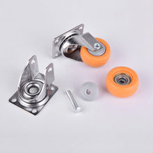 Load image into Gallery viewer, 1/1.25/1.5/2 Inch Furniture Casters Wheels  Orange Swivel Castor Trolley  Rubber
