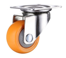 Load image into Gallery viewer, 1/1.25/1.5/2 Inch Furniture Casters Wheels  Orange Swivel Castor Trolley  Rubber
