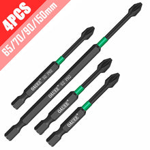 Load image into Gallery viewer, 1/2/3/6pcs Magnetic Batch Head Impact Strong Cross High Hardness 25/50/65/70/90mm Anti Non-slip WaterProof PH2 Screwdriver Set
