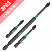 Load image into Gallery viewer, 1/2/3/6pcs Magnetic Batch Head Impact Strong Cross High Hardness 25/50/65/70/90mm Anti Non-slip WaterProof PH2 Screwdriver Set
