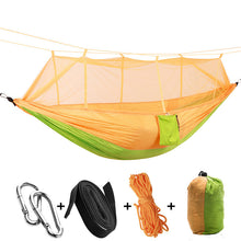 Load image into Gallery viewer, 1-2 Person Outdoor Mosquito Net Parachute Hammock Camping Hanging Sleeping Bed Swing Portable  Double  Chair Hamac Army Green
