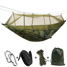 Load image into Gallery viewer, 1-2 Person Outdoor Mosquito Net Parachute Hammock Camping Hanging Sleeping Bed Swing Portable  Double  Chair Hamac Army Green
