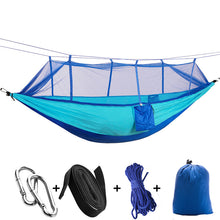 Load image into Gallery viewer, 1-2 Person Outdoor Mosquito Net Parachute Hammock Camping Hanging Sleeping Bed Swing Portable  Double  Chair Hamac Army Green
