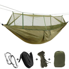 Load image into Gallery viewer, 1-2 Person Outdoor Mosquito Net Parachute Hammock Camping Hanging Sleeping Bed Swing Portable  Double  Chair Hamac Army Green
