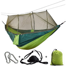 Load image into Gallery viewer, 1-2 Person Outdoor Mosquito Net Parachute Hammock Camping Hanging Sleeping Bed Swing Portable  Double  Chair Hamac Army Green
