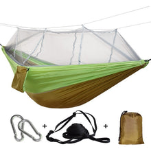 Load image into Gallery viewer, 1-2 Person Outdoor Mosquito Net Parachute Hammock Camping Hanging Sleeping Bed Swing Portable  Double  Chair Hamac Army Green
