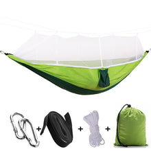 Load image into Gallery viewer, 1-2 Person Outdoor Mosquito Net Parachute Hammock Camping Hanging Sleeping Bed Swing Portable  Double  Chair Hamac Army Green
