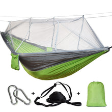 Load image into Gallery viewer, 1-2 Person Outdoor Mosquito Net Parachute Hammock Camping Hanging Sleeping Bed Swing Portable  Double  Chair Hamac Army Green
