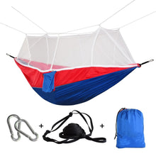 Load image into Gallery viewer, 1-2 Person Outdoor Mosquito Net Parachute Hammock Camping Hanging Sleeping Bed Swing Portable  Double  Chair Hamac Army Green
