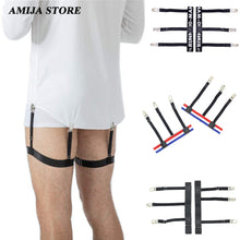 Load image into Gallery viewer, 1 Pair Men Shirt Stay Belt with Non-slip Locking Clips Adjustable Lock Tirant Shirts Tucker Leg Thigh Suspender Garters Strap
