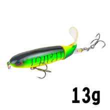 Load image into Gallery viewer, 1 Pcs 10cm/14cm Topwater Fishing Lure Whopper Popper Artificial Bait Hard Plopper Soft Rotating Tail Fishing Tackle Fishing Bait
