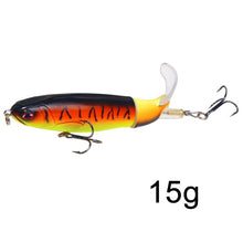 Load image into Gallery viewer, 1 Pcs 10cm/14cm Topwater Fishing Lure Whopper Popper Artificial Bait Hard Plopper Soft Rotating Tail Fishing Tackle Fishing Bait
